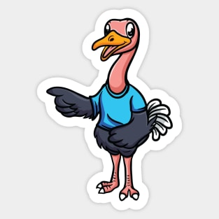 Human-like Anthropomorphic Cute Cartoon Ostrich Sticker